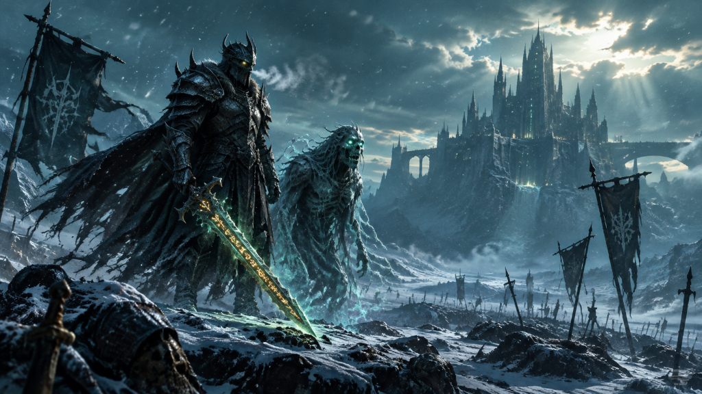 Cinematic poster art for the article: "Death Knight Leveling and PvE Guide for WoW Forever (2026)"