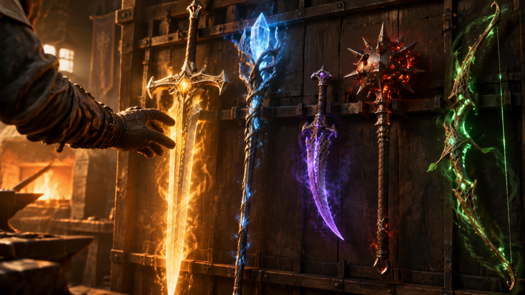 Cinematic poster art for the article: "WoW Forever Pre-Raid BiS Gear List for Every Spec (2026)"